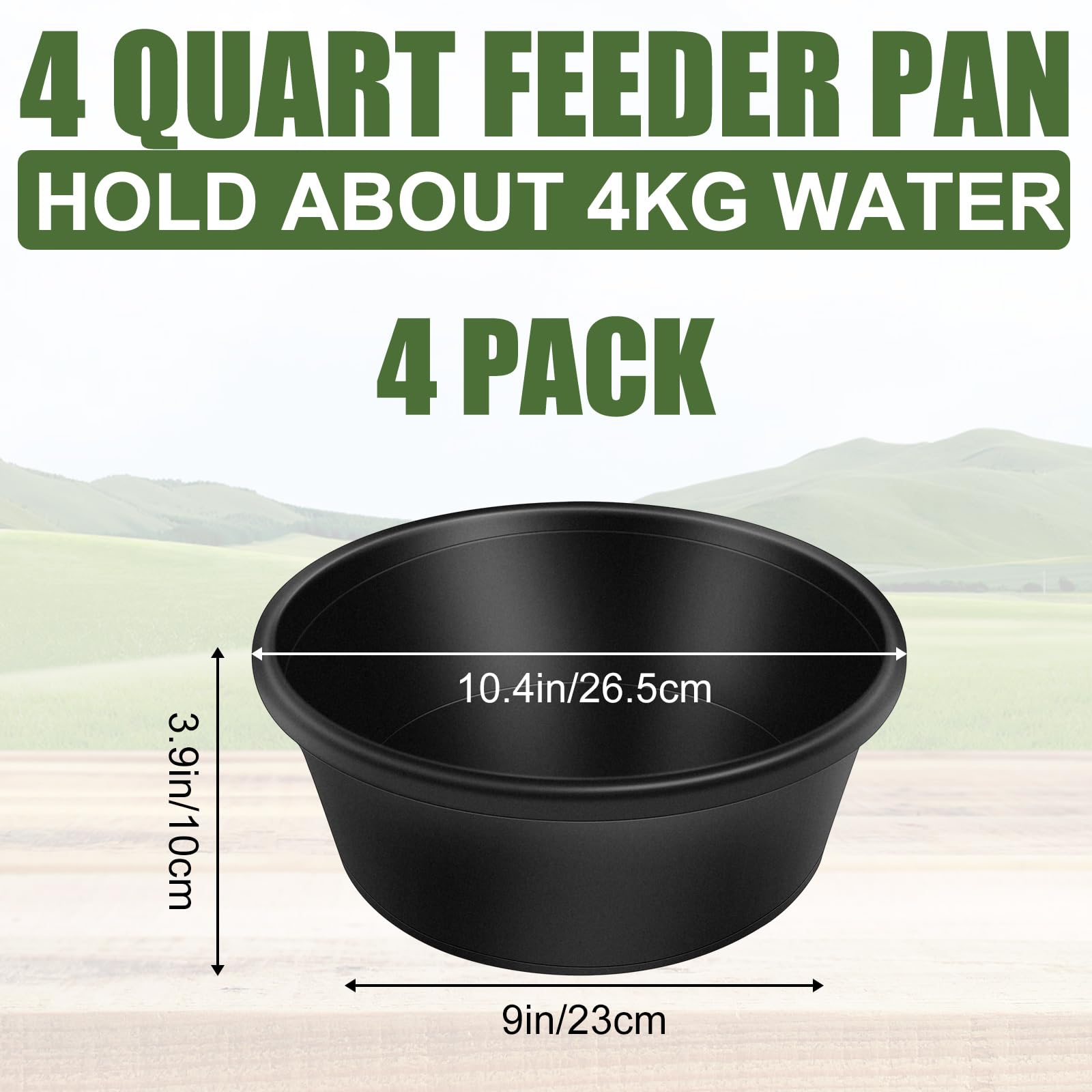 Rainmae rubber feeder pan four-pcs close-up highlights durable rubber and practical design