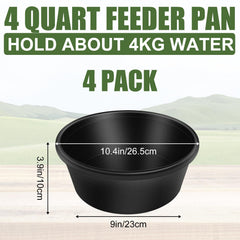 Rainmae rubber feeder pan four-pcs close-up highlights durable rubber and practical design