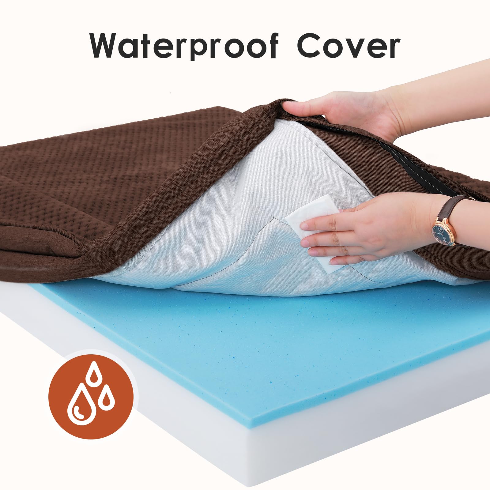 Rainmr medium dog bed 35x23x6 suits medium breeds for home, crate, or car.