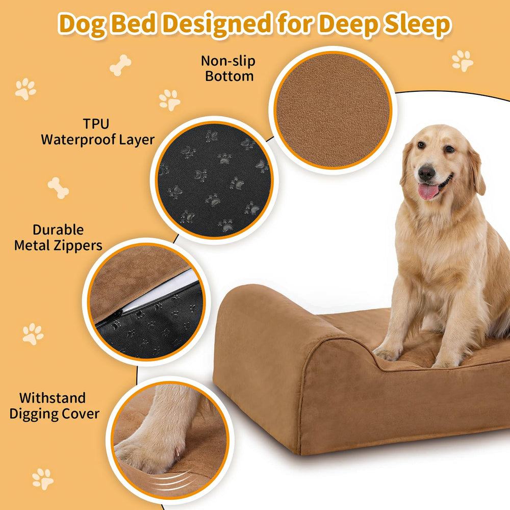 Rainmr orthopedic dog bed foam layers demonstrate three layer memory foam for supportive comfort.