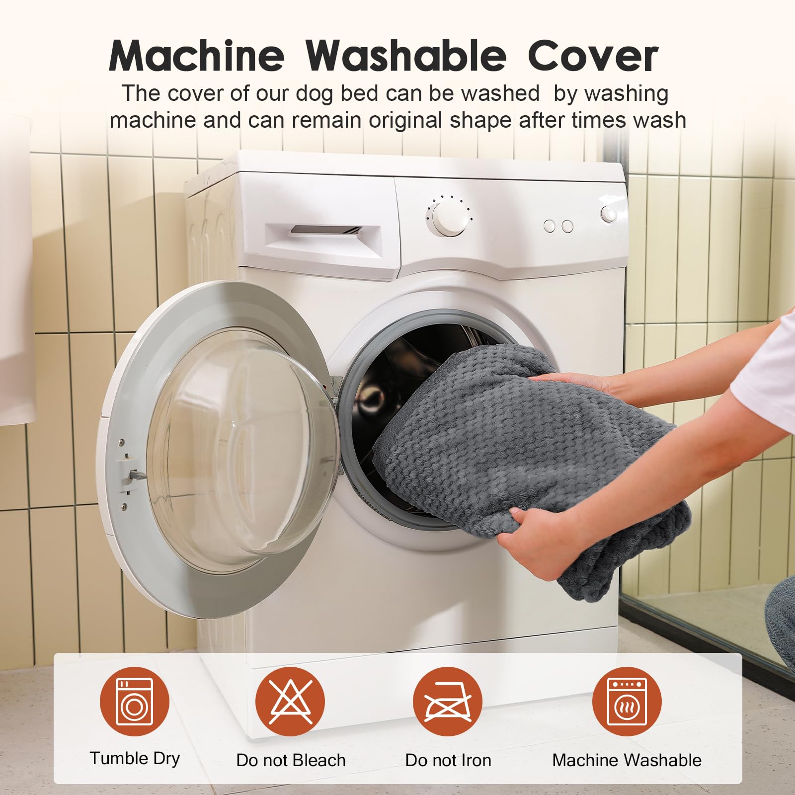 Rainmr orthopedic dog bed waterproof lining protects memory foam