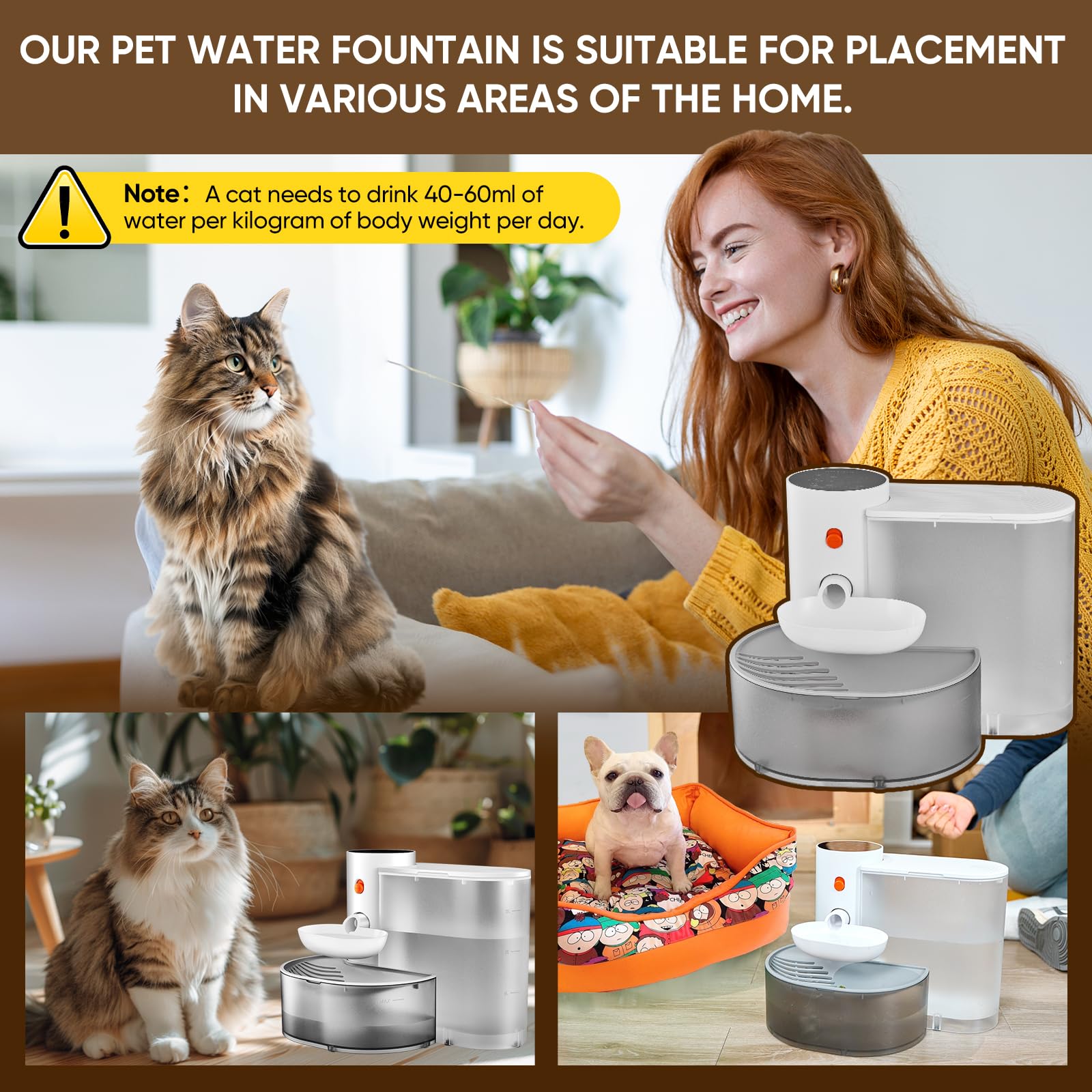 RainPOT automatic pet water fountain suitable for cats and small dogs at home