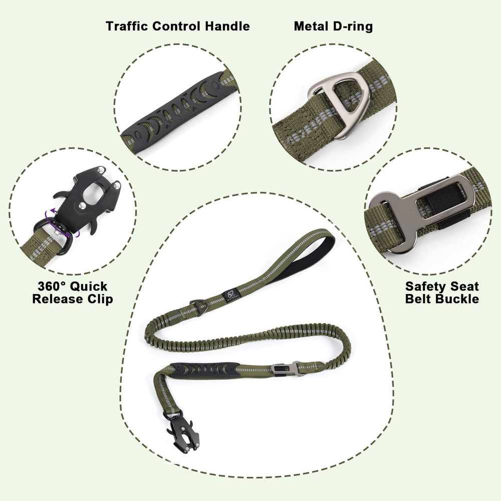 Raipult Tactical Leash seatbelt buckle adds car safety for travel and parking.