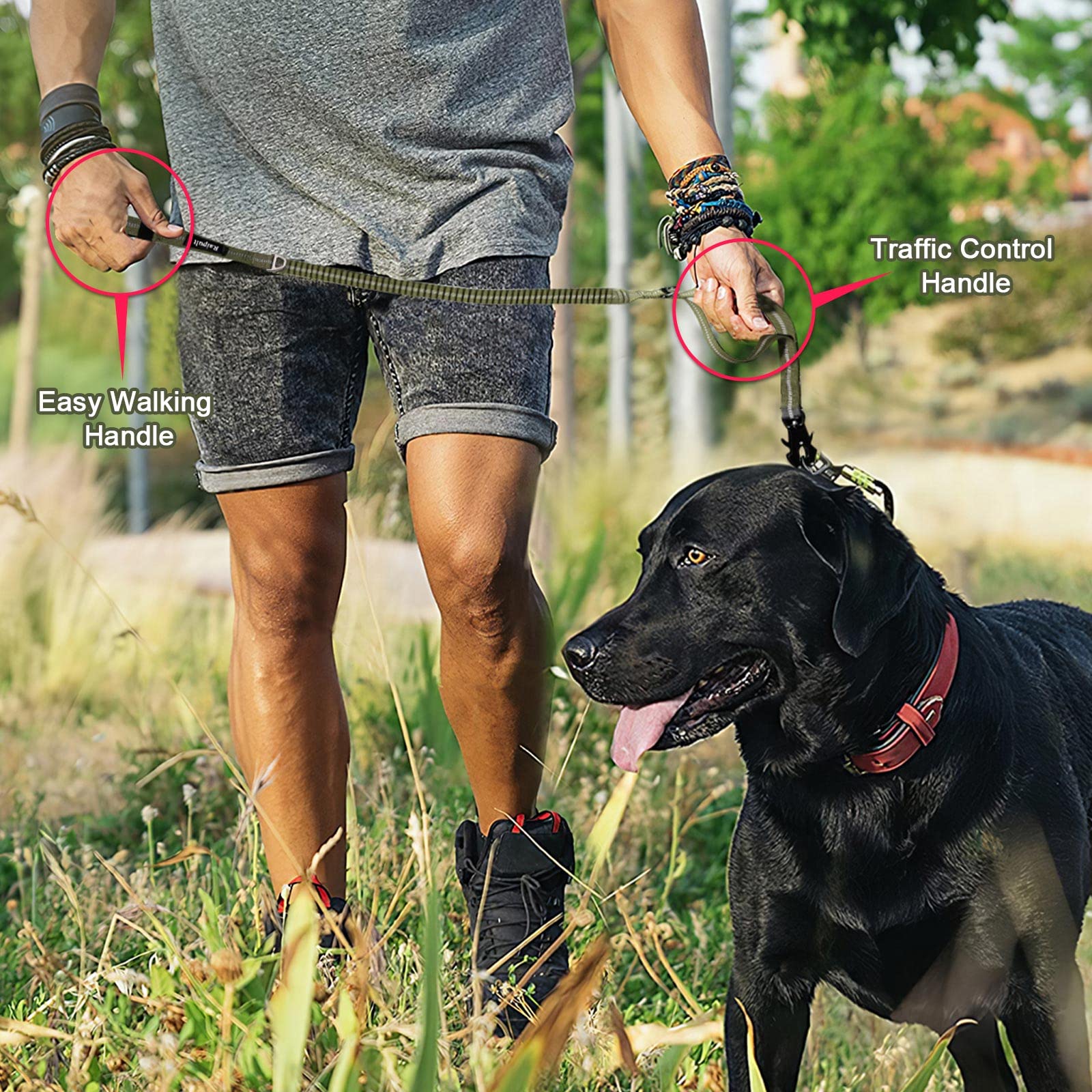 Raipult Tactical Leash sturdy nylon construction stands up to daily wear.
