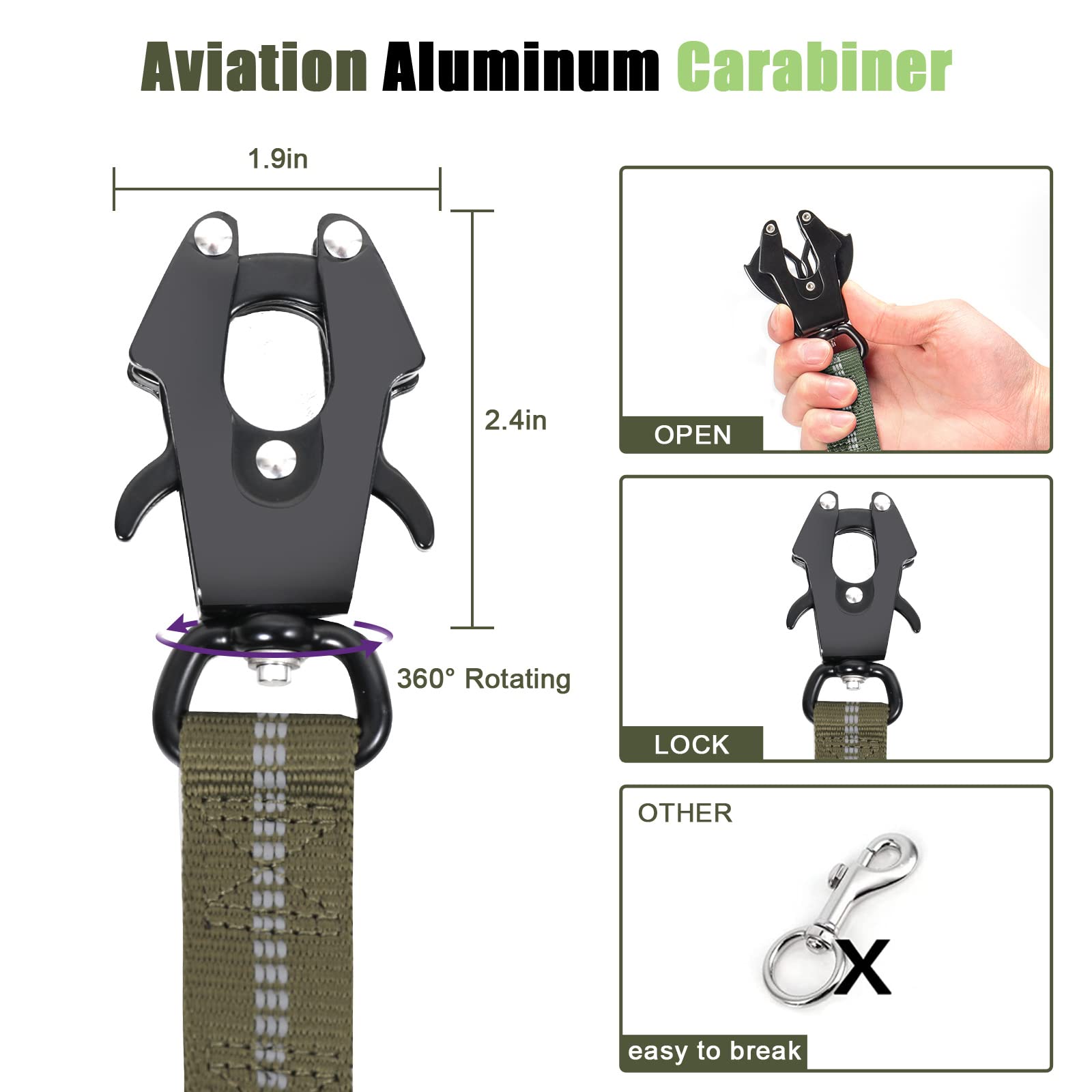 Raipult Tactical Leash with two handles provides comfortable daily walks and safer traffic control.