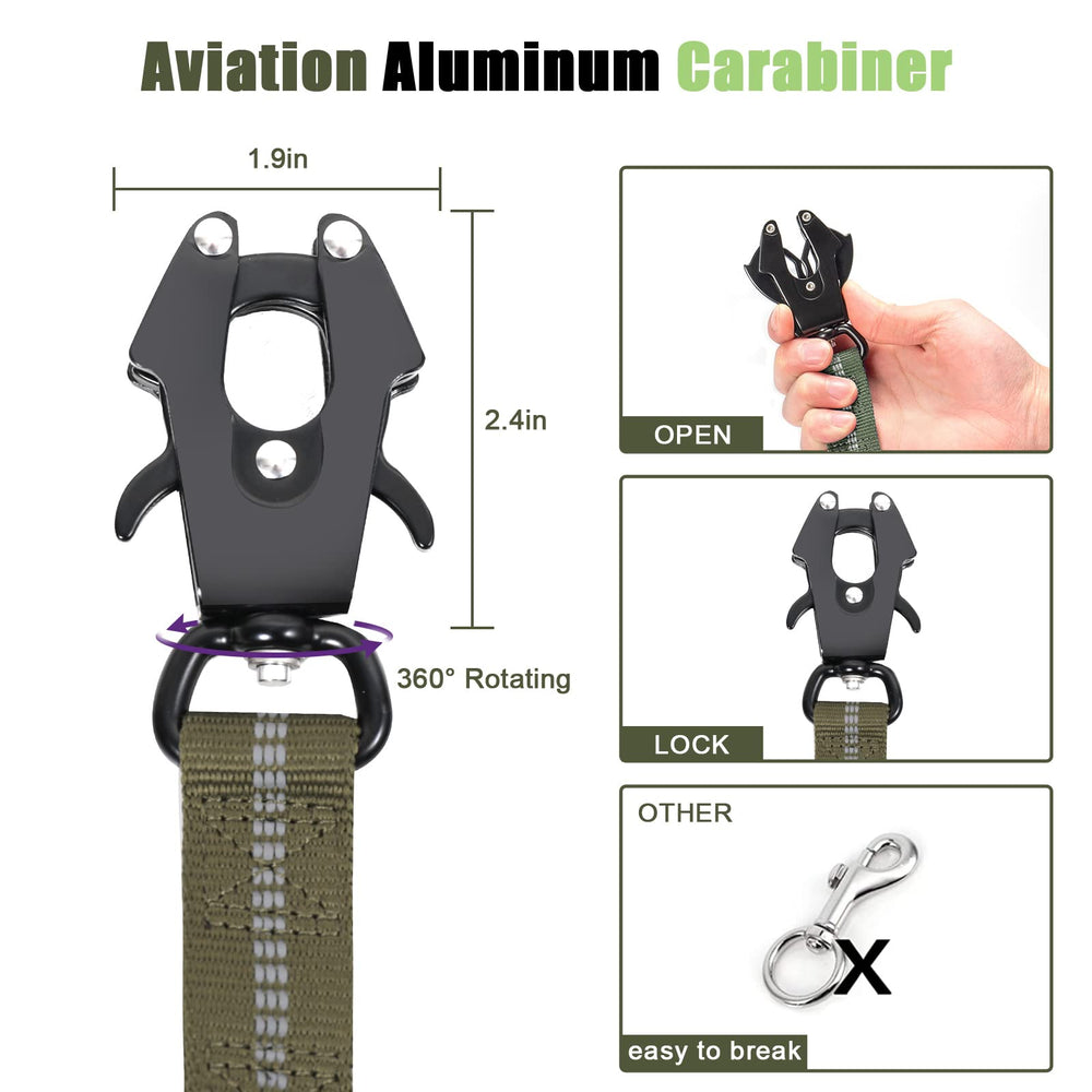 Raipult Tactical Leash with two handles provides comfortable daily walks and safer traffic control.