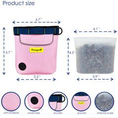 Raisingwell 2cup silicone bag inside the pouch keeps treats fresh on outings.
