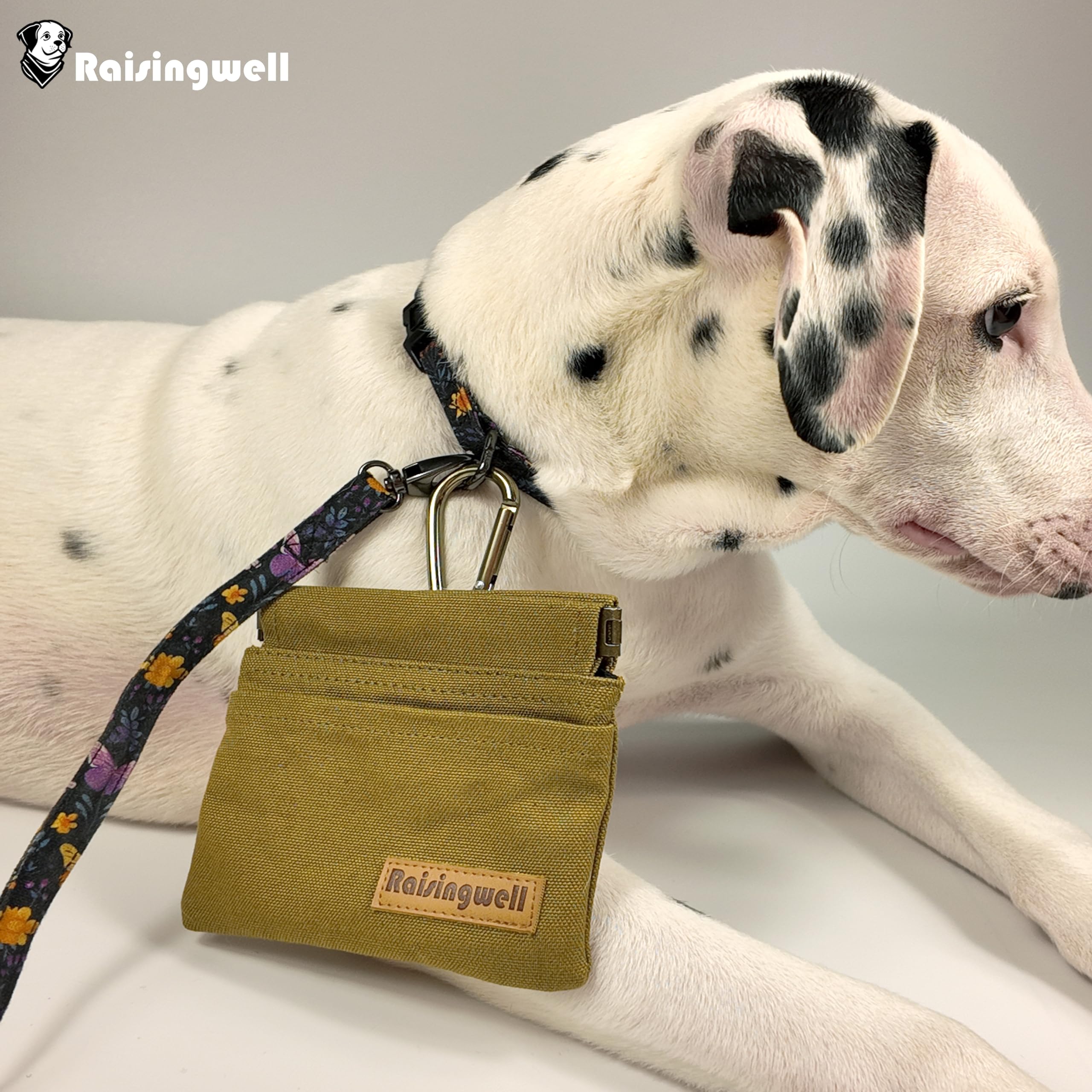 Raisingwell dog treat pouch front pocket storage for bags or tissues