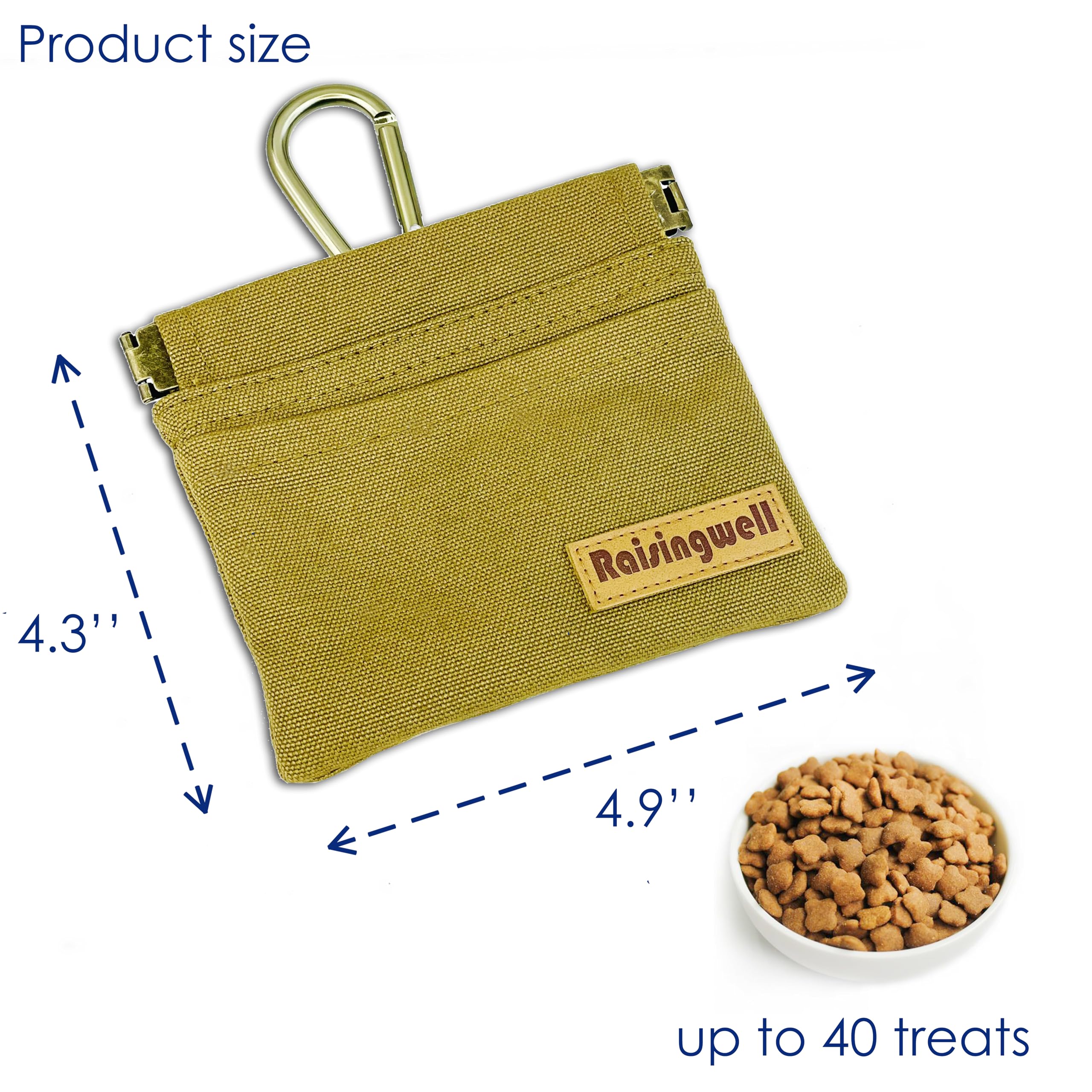 Raisingwell dog treat pouch in jeans pocket for quick snack access