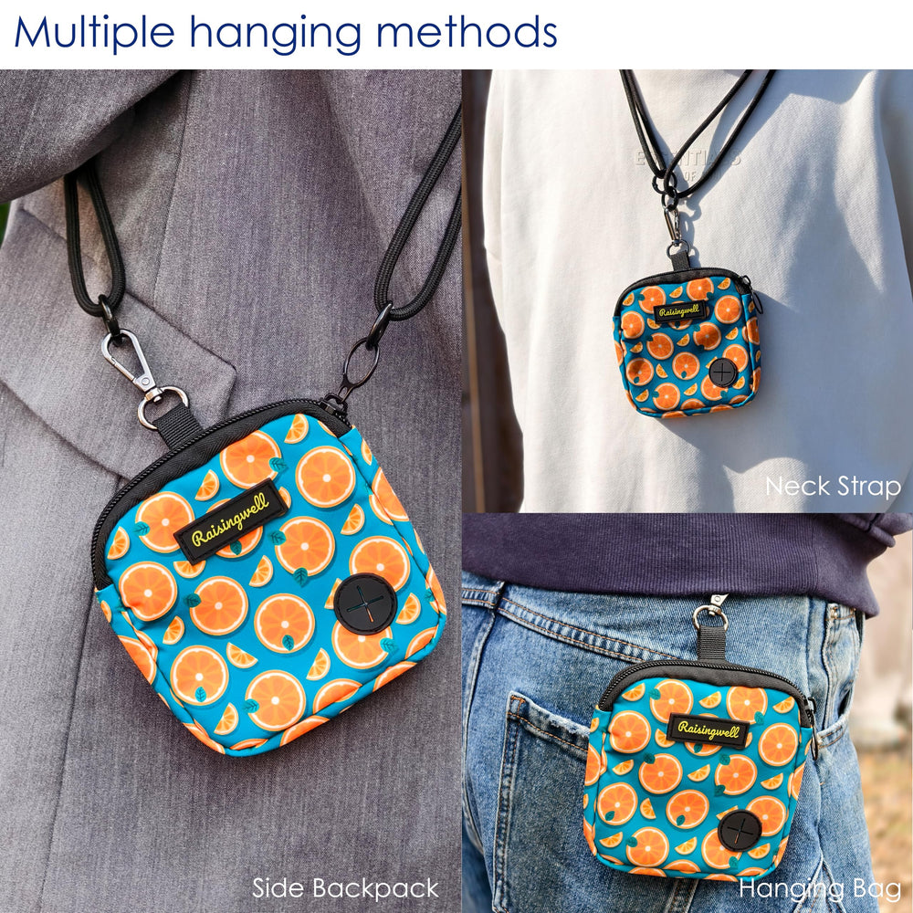 Raisingwell dog treat pouch waterproof lining for mess-resistant outings.