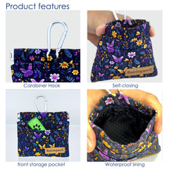 Raisingwell purple flower design pouch adds colorful style on walks