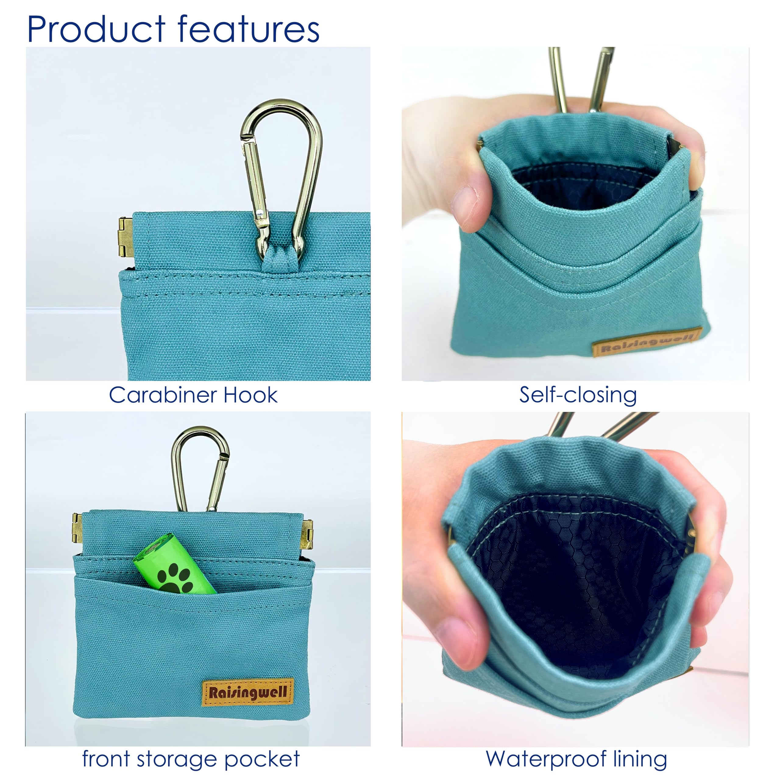 Raisingwell self-closing opening keeps treats contained for quick grabs.