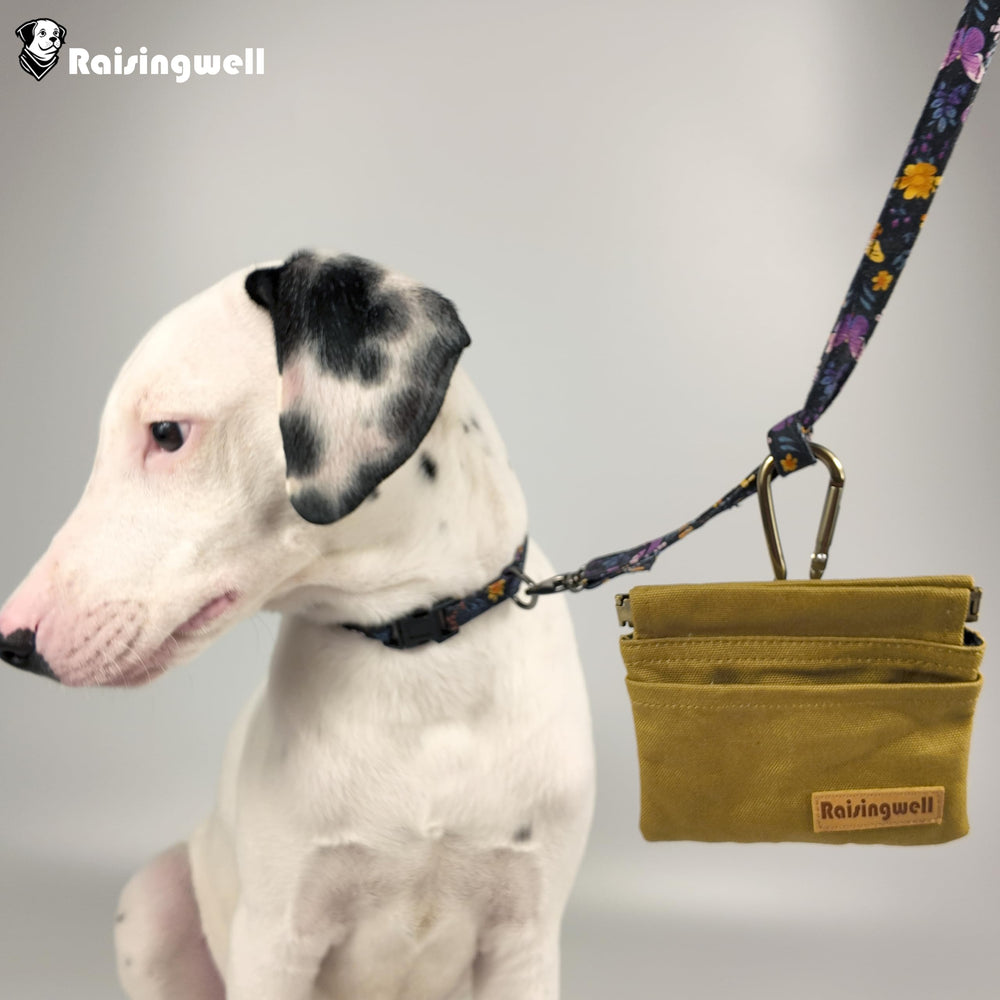 Raisingwell dog treat pouch highlights waterproof lining and easy cleaning