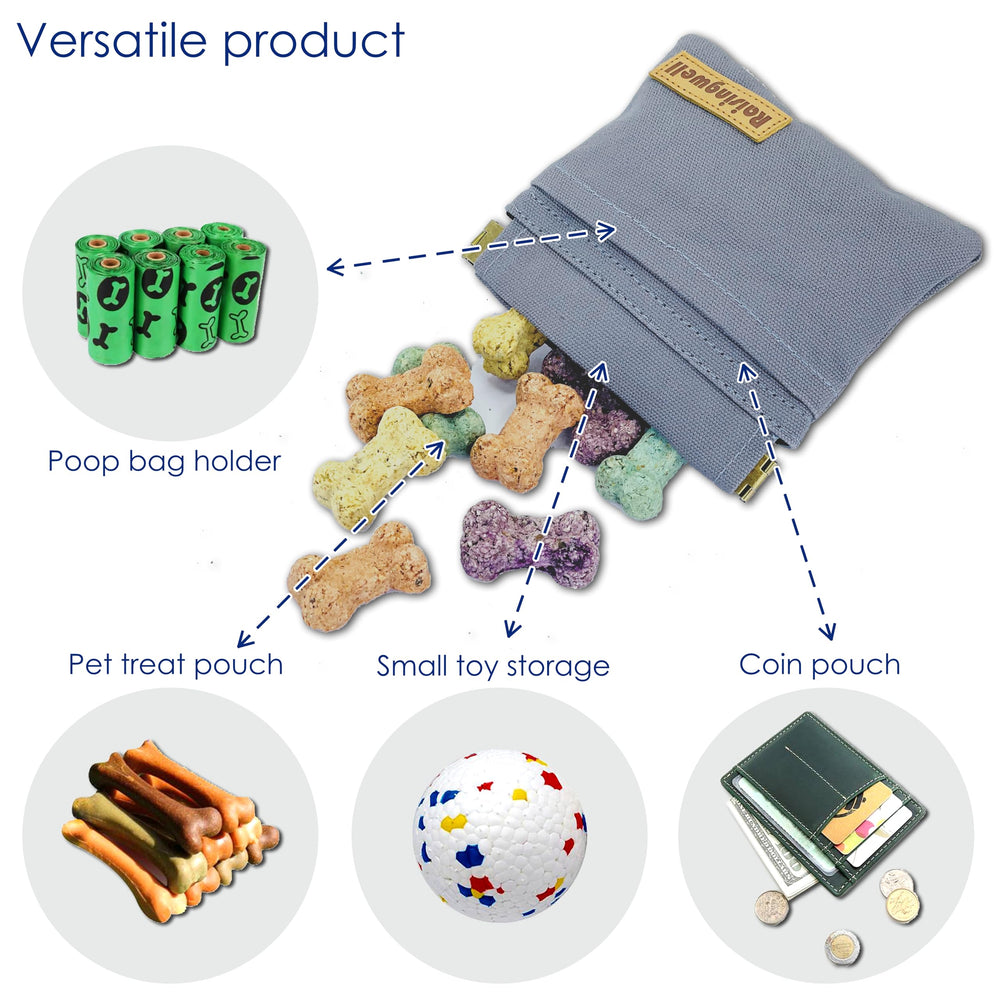 Raisingwell dog treat pouch with waterproof lining keeps interior clean during adventures.