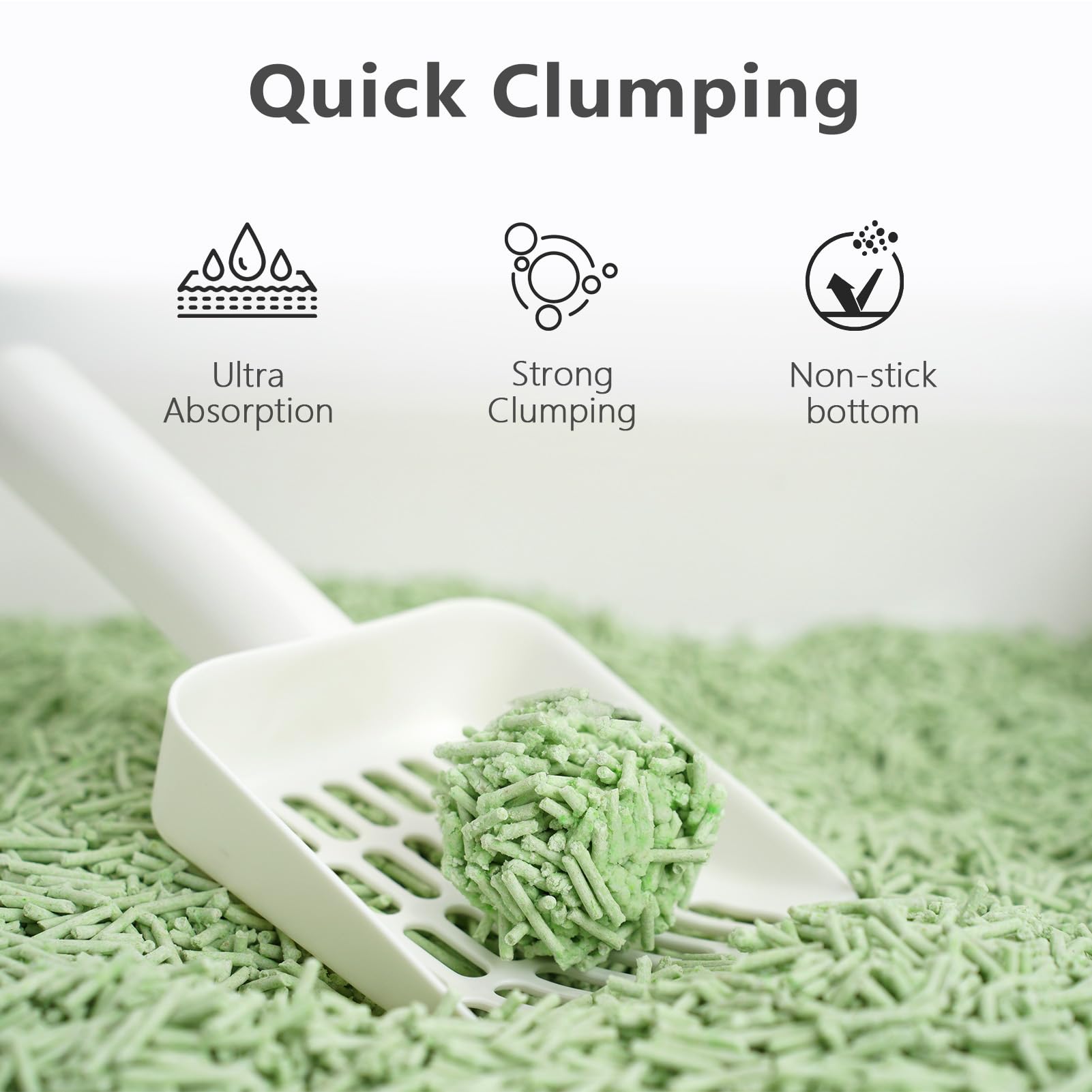 Raki Venus tofu litter in litter box shows low tracking across the floor.