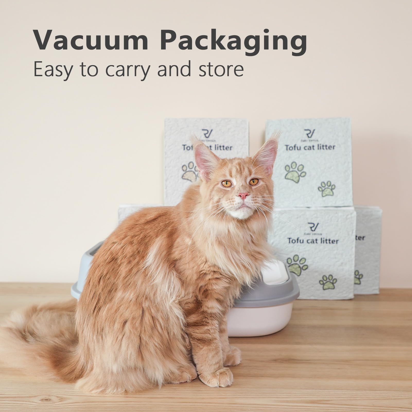 Raki Venus Tofu Cat Litter easy scooping with recommended two-inch layer.