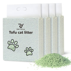 Raki Venus Tofu Cat Litter green tea packaging with a 4-pack for odor control.