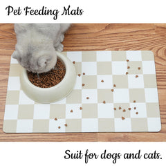 Ralxion checkered dog feeding mat absorbing spills and drying quickly