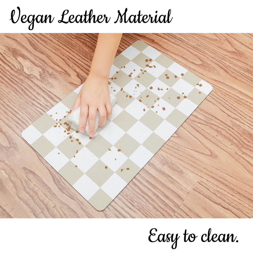 Ralxion checkered dog feeding mat easy to clean being wiped