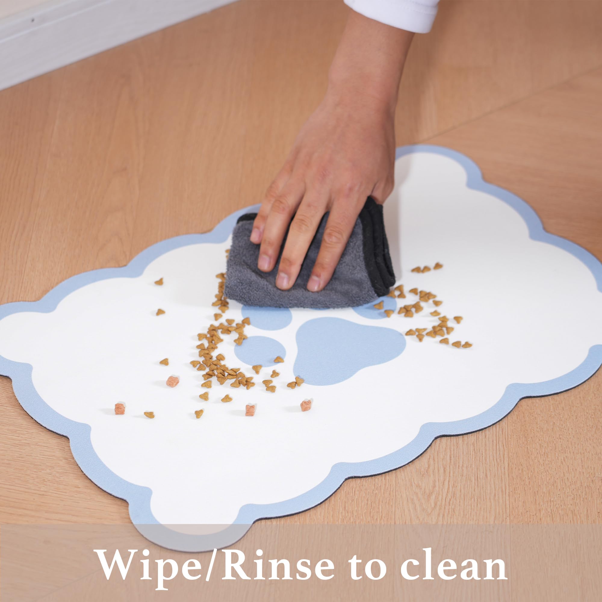 Ralxion scalloped-dog-feeding-mat dispensers-compatible for neat feeding area.