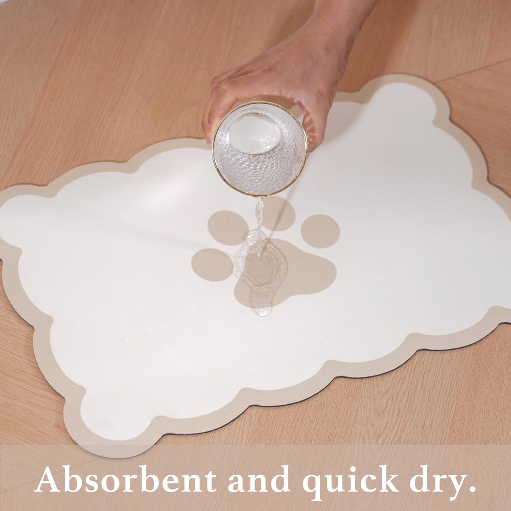 Ralxion mat designed for water bowls and dispensers; 14x19 inches.