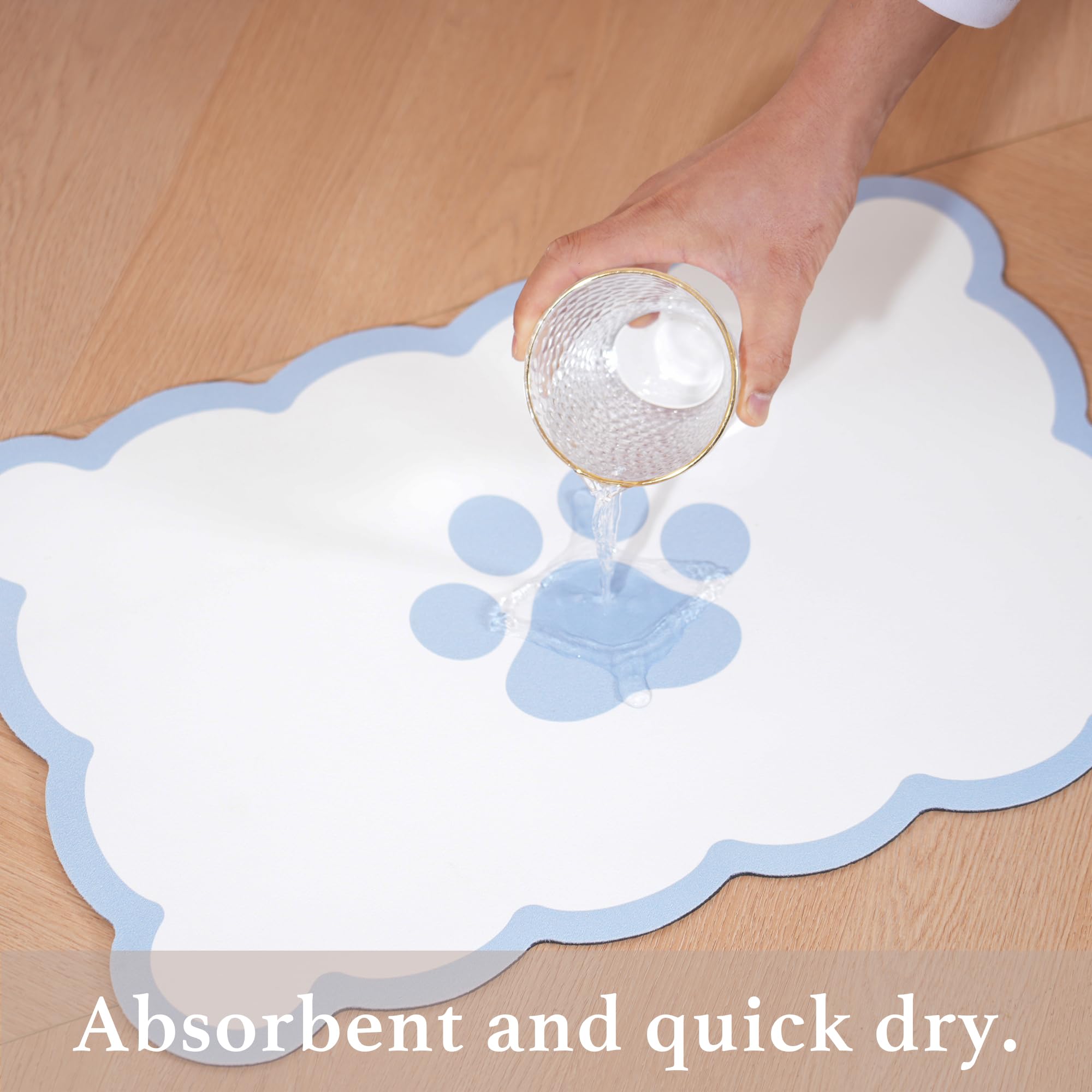 Ralxion scalloped-dog-feeding-mat durable-kitchen-use keeps mealtime tidy.