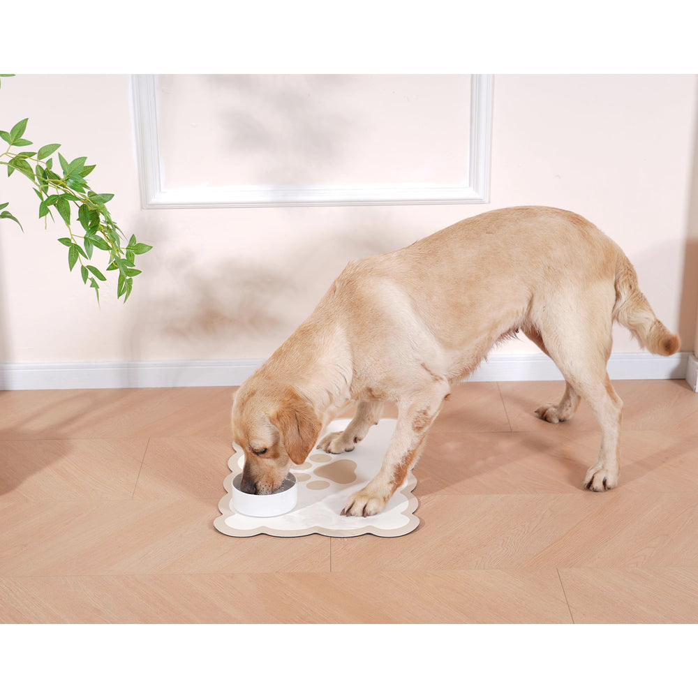 Ralxion scalloped mat in khaki beige complements home decor.