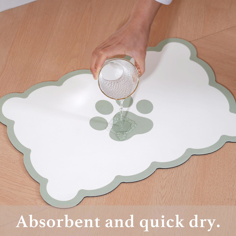 Ralxion scalloped mat in kitchen setup—versatile use with bowls and dispensers.
