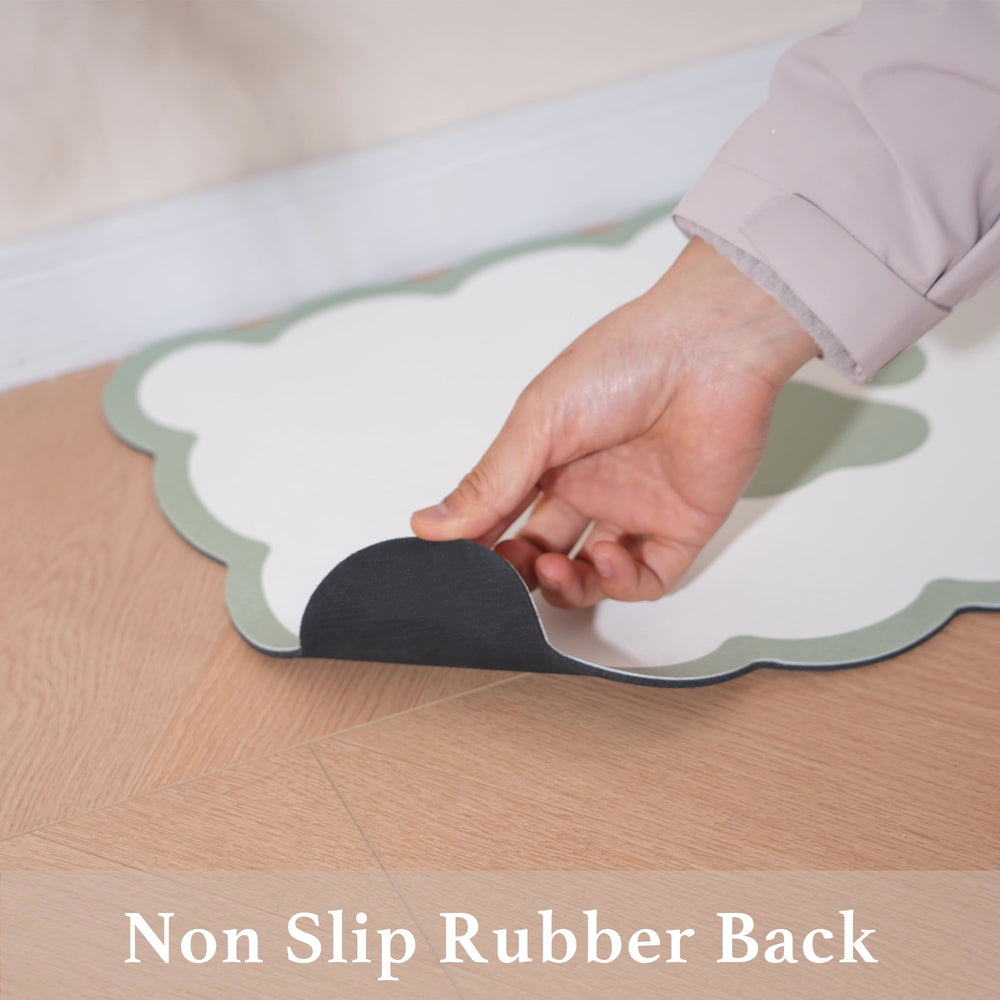 Ralxion scalloped mat sage green design—elegant finish enhances home decor.