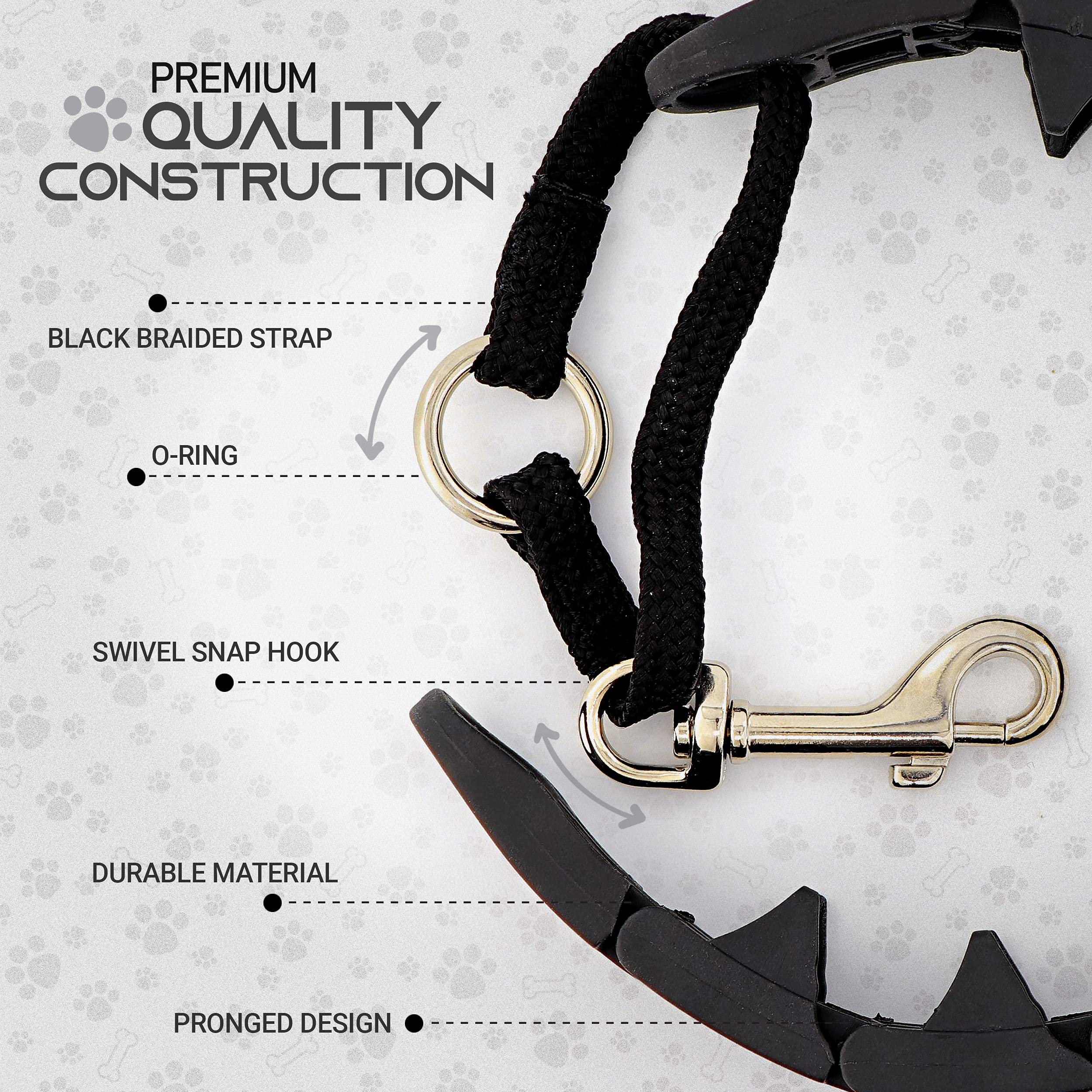 Ram-Pro dog collar leash-attachment-point illustrates secure leash connection for confident control