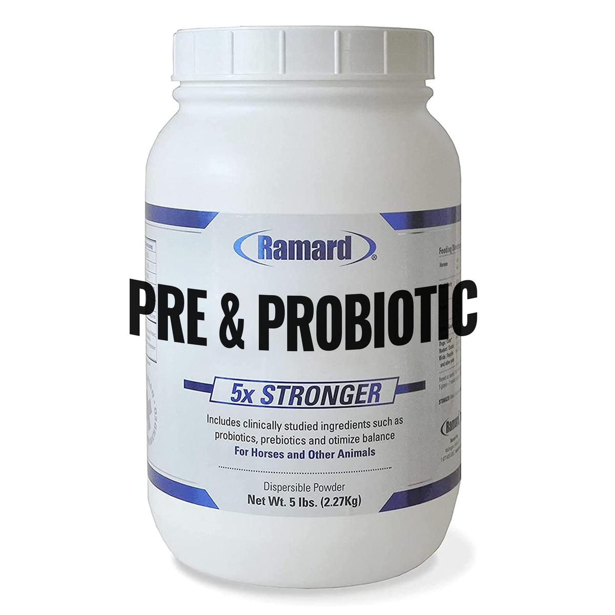 Ramard Total Prebiotic & Probiotic Equine Formula front packaging highlighting gut health support for horses