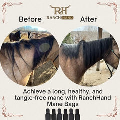 Ranch Hand Mane Bags provide secure, comfortable wear on mane