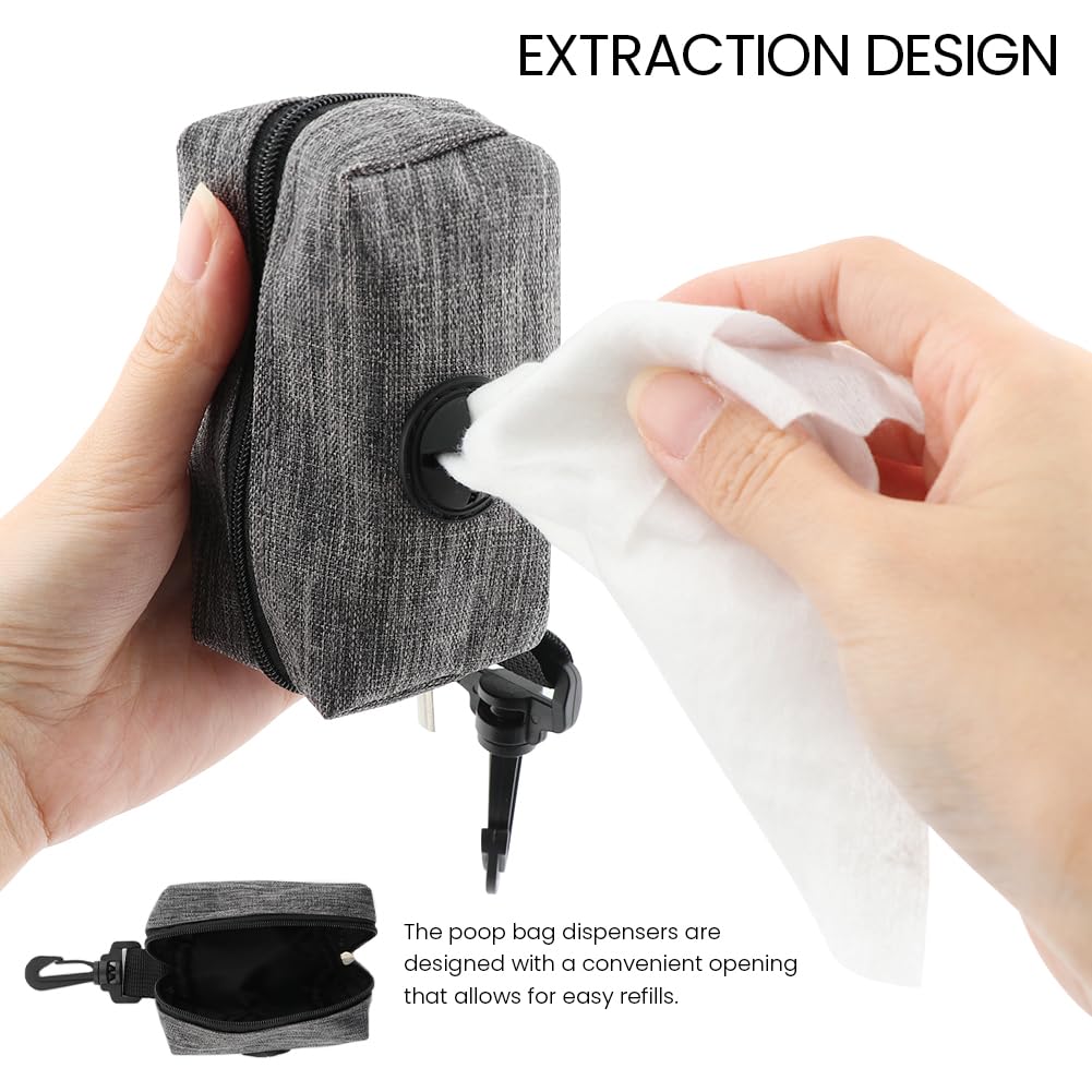 Ranjaner hands-free dispenser attaches to leash for hygienic waste pickup on outdoor trips.