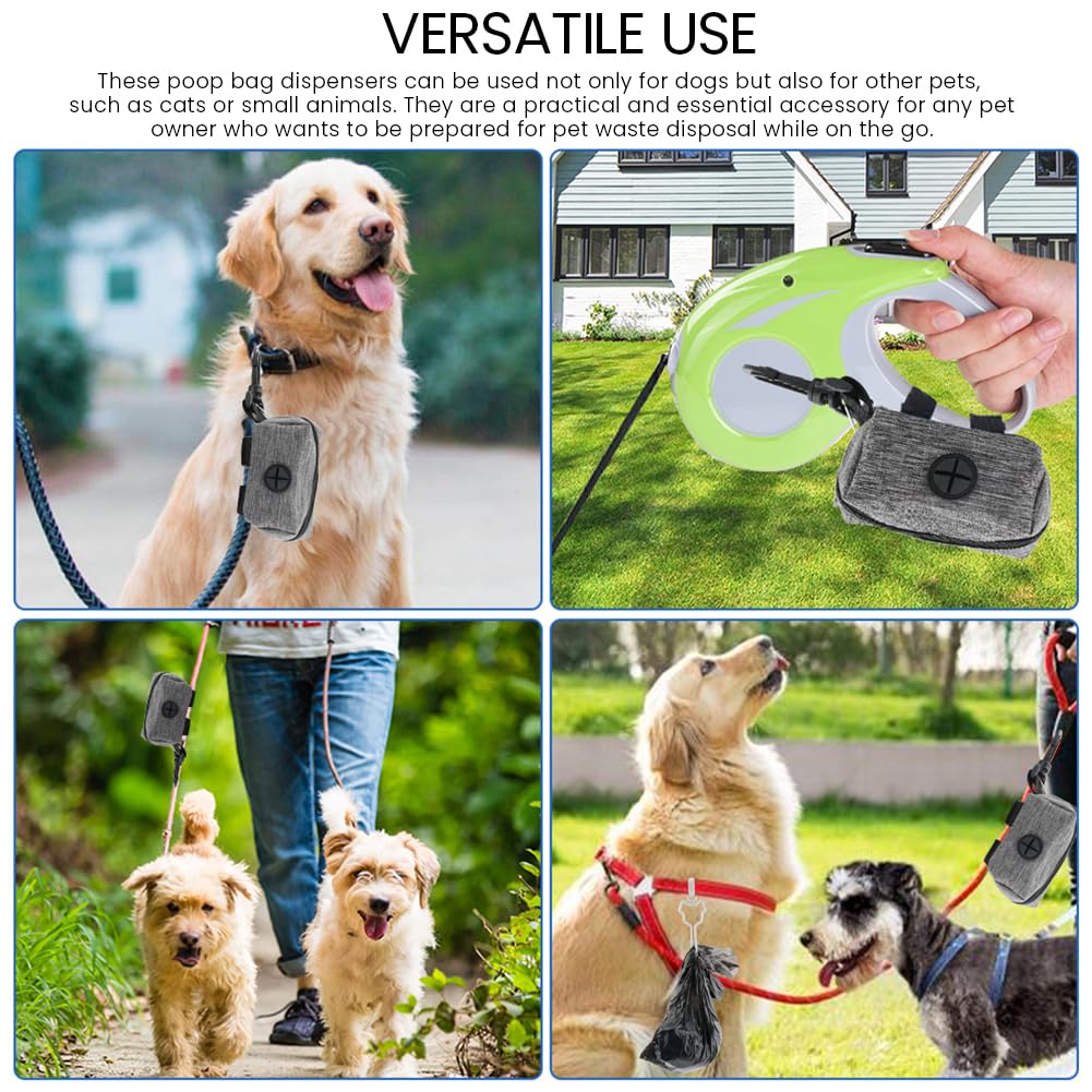 Ranjaner gray dispenser attaches securely, keeping hands free for leash handling during walks.