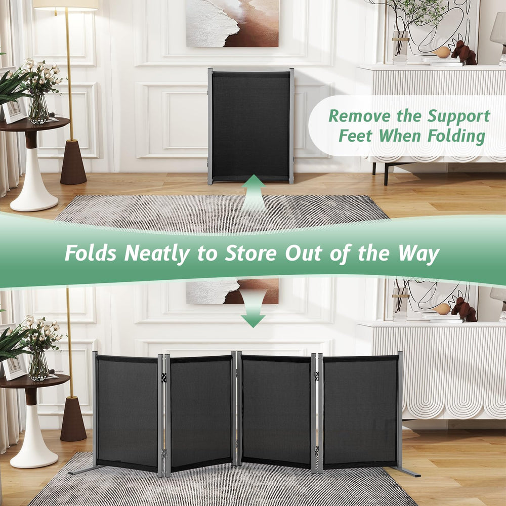 RANTILA freestanding dog gate 68x24 design fits corridors and doorways.