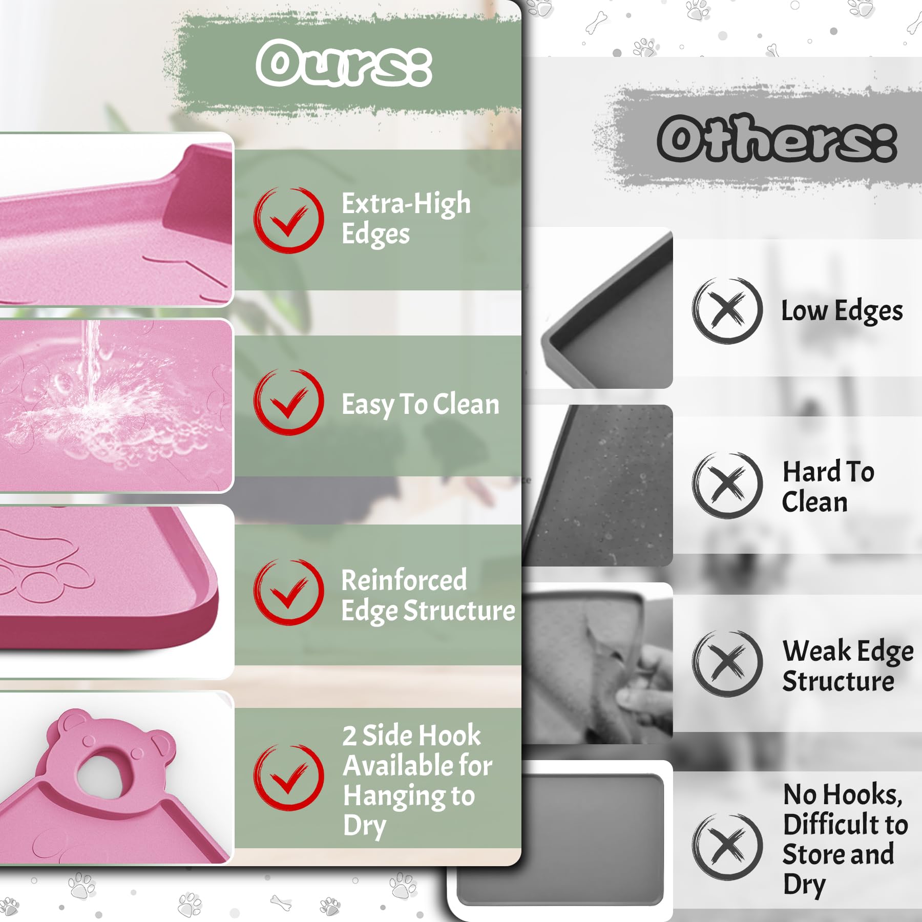 RAOUOEN dog food mat comes in 10 colors to match decor.