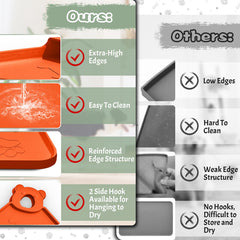 RAOUOEN dog food mat hanging-hooks accelerates drying after meals.