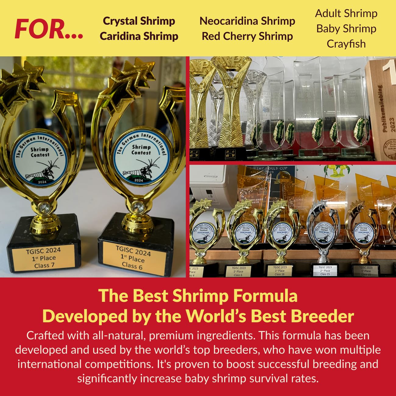 Rare Shrimp Professional Food probiotic digestives closeup shows Bacillus subtilis benefits.