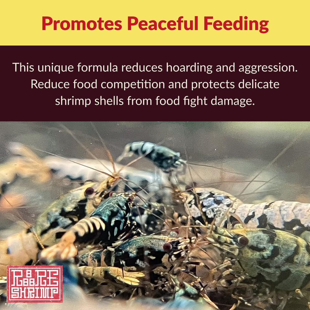 Rare Shrimp Professional Food sinking pellets help keep water clear.