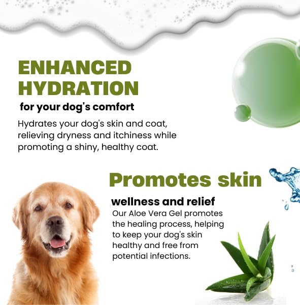 Raslok Aloe Vera Gel dog-application shows easy topical use for hot spots and irritation.