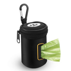RASSE dog poop bag holder on leash with carabiner keeps bags accessible