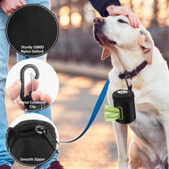RASSE poop bag dispenser zipper pouch refills quickly for on-the-go walks