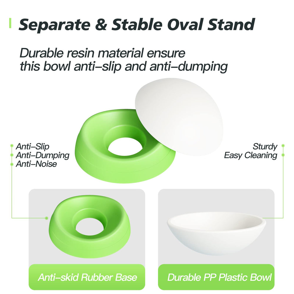 Ravitat elevated cat bowl features 17 oz capacity for daily meals.