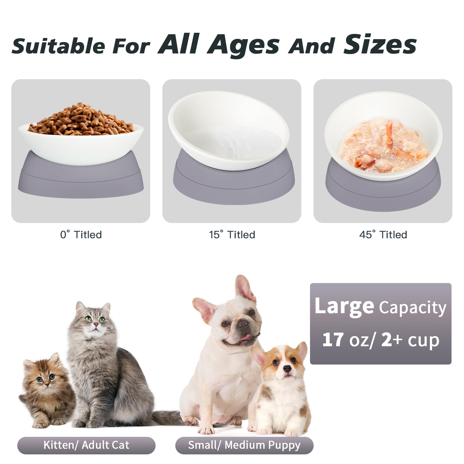 Ravitat elevated cat bowl anti-noise design reduces clatter during meals