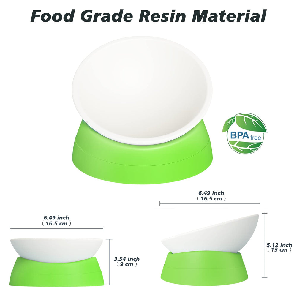 Ravitat elevated cat bowl highlights thickened plastic for durability.