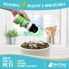 Raw Paws Boost Goat Milk Powder being mixed with water creates light gravy for meals.