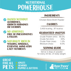 Raw Paws cat bone broth gravy mix enhances meals with gut-friendly gelatin.