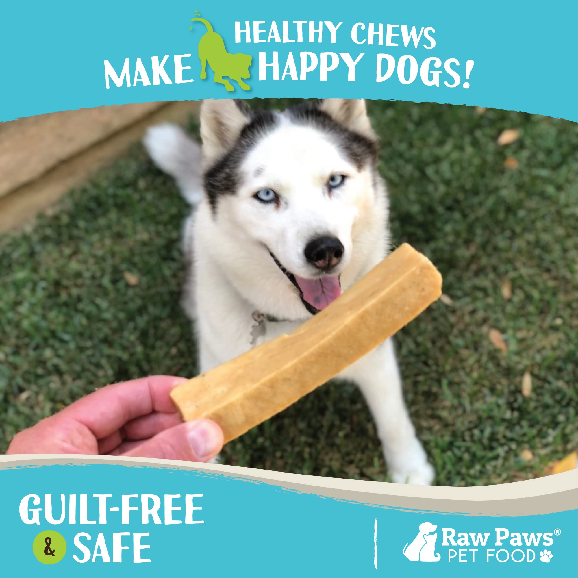 Raw Paws Himalayan Yak Chews digestible snack for dogs.