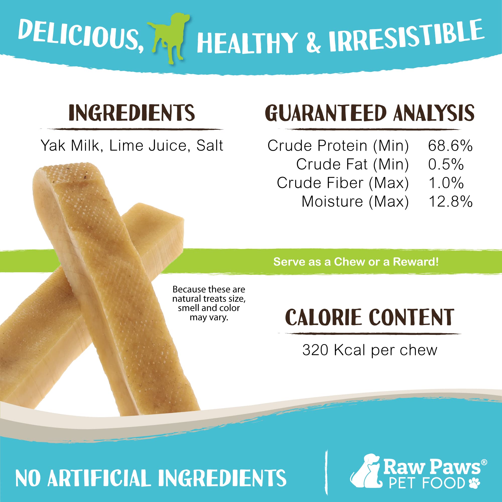 Raw Paws Himalayan Yak Chews long lasting treat for aggressive chewers.
