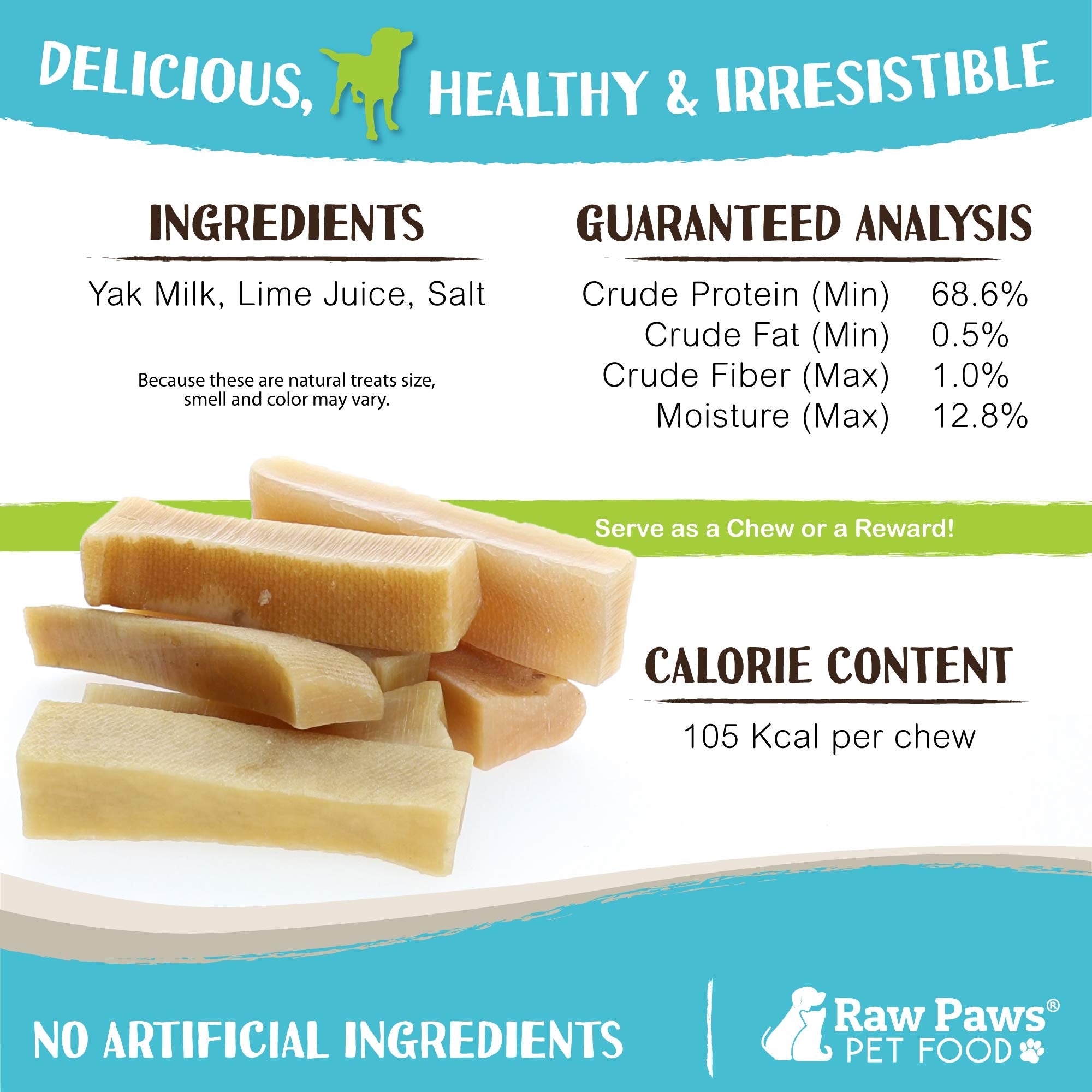 Raw Paws Himalayan Yak Chews small long-lasting chew for boredom and anxiety relief.